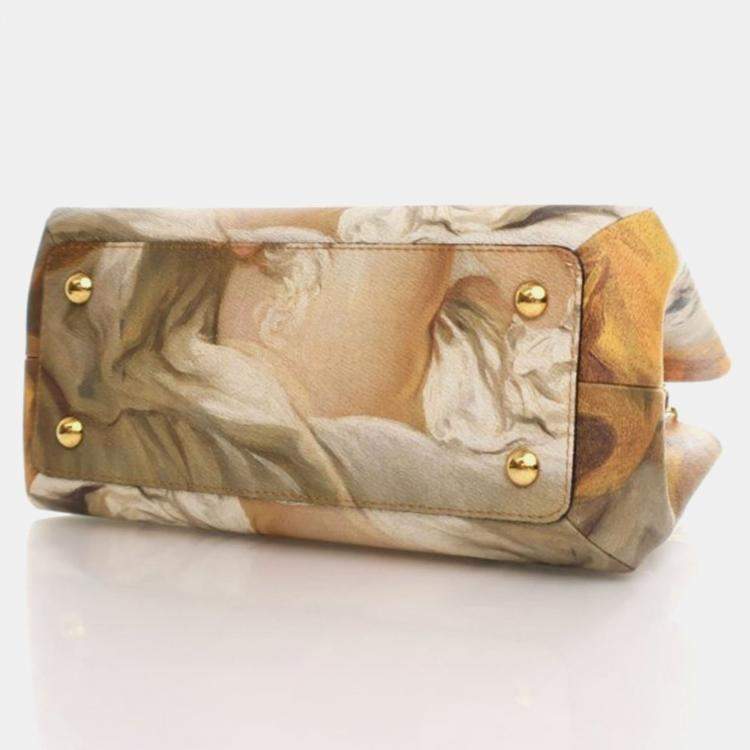 Pre Owned Louis Vuitton x Jeff Koons Masters Fragonard Montaigne MM Pink/Brown Leather Satchel Bag