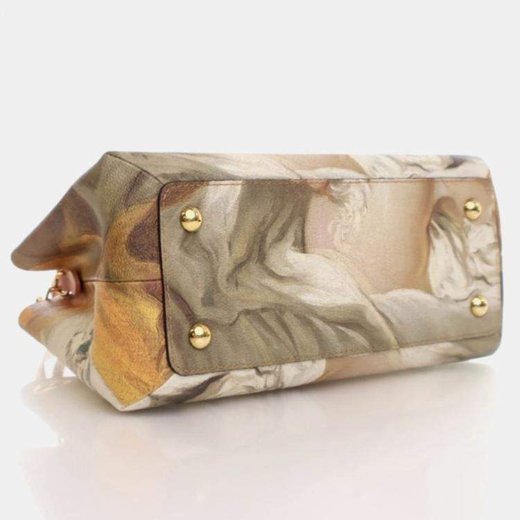 Pre Owned Louis Vuitton x Jeff Koons Masters Fragonard Montaigne MM Pink/Brown Leather Satchel Bag