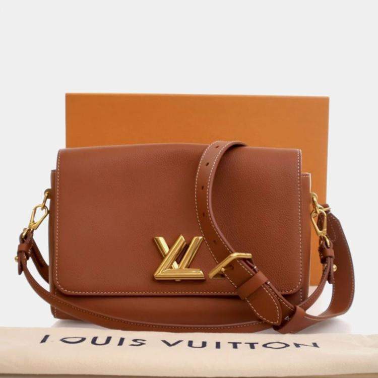 Pre Owned Louis Vuitton Soft Twist Brown Calfskin Shoulder Bag