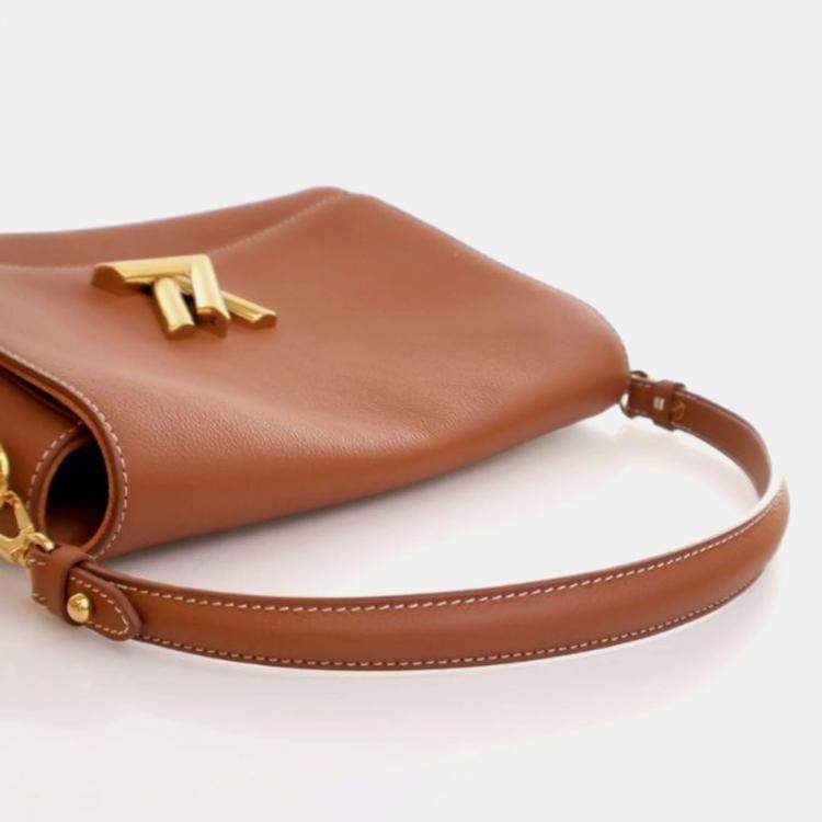 Pre Owned Louis Vuitton Soft Twist Brown Calfskin Shoulder Bag