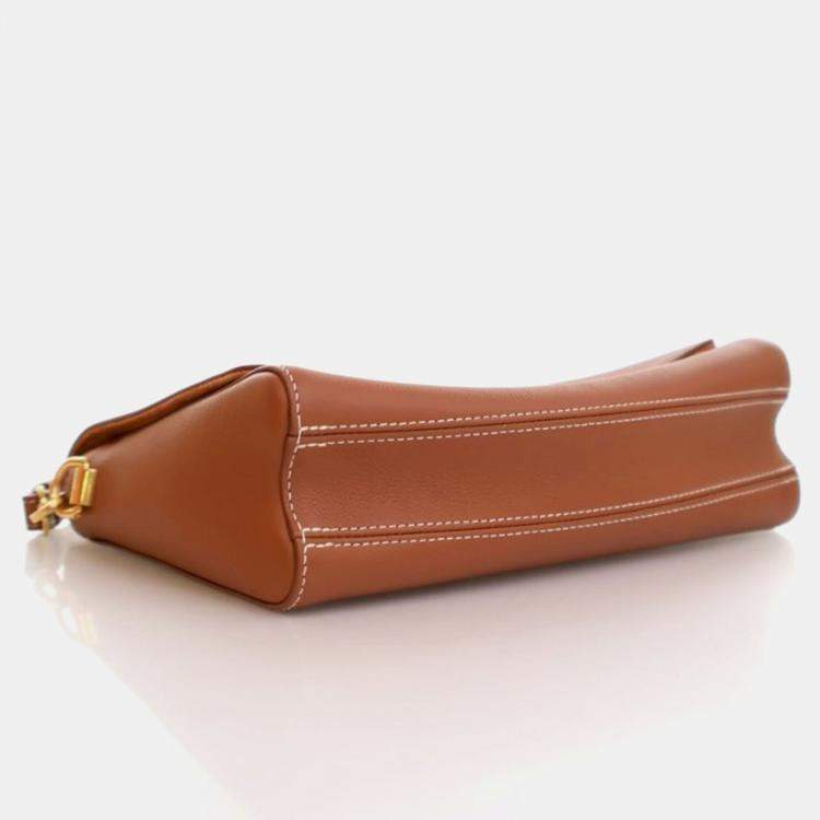 Pre Owned Louis Vuitton Soft Twist Brown Calfskin Shoulder Bag