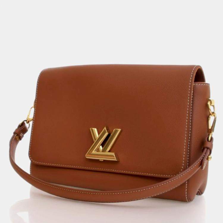 Pre Owned Louis Vuitton Soft Twist Brown Calfskin Shoulder Bag