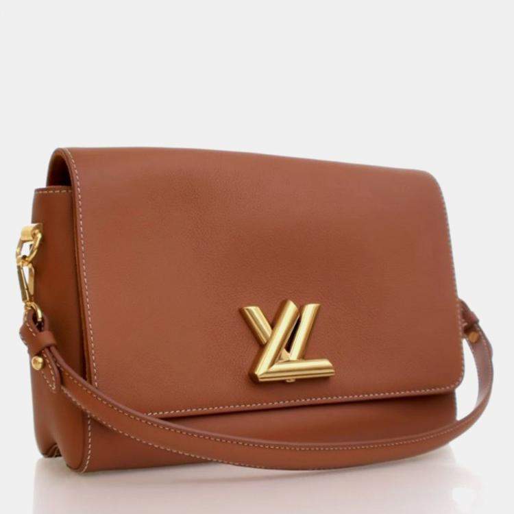 Pre Owned Louis Vuitton Soft Twist Brown Calfskin Shoulder Bag