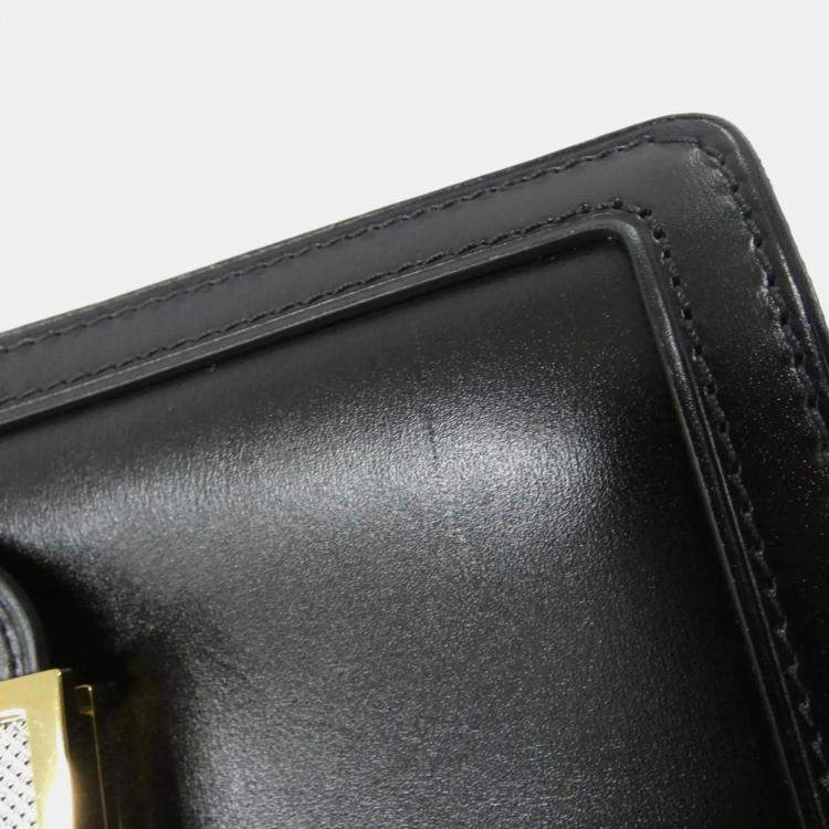 Pre Owned Louis Vuitton Dauphine MM Black Leather Shoulder Bag