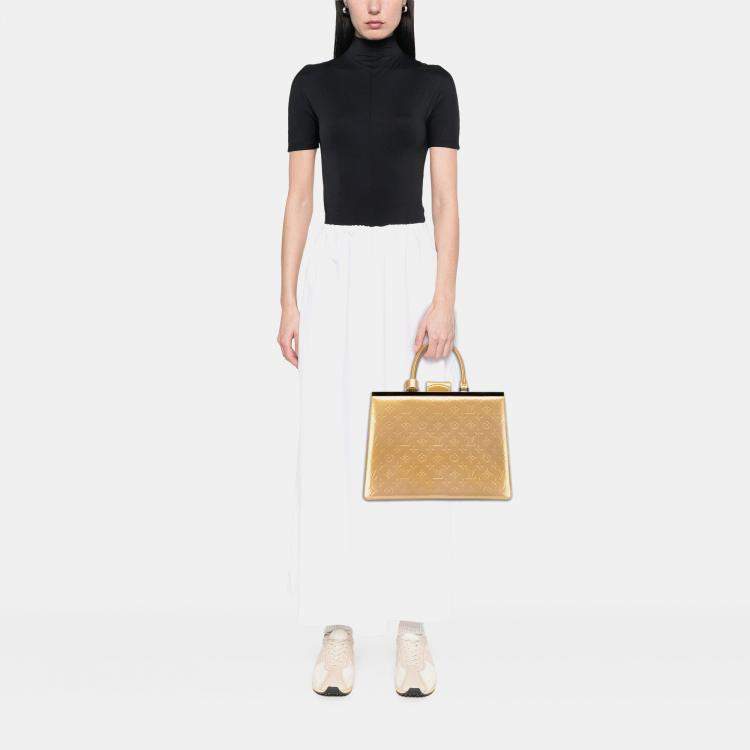 Pre Owned Louis Vuitton Gold Monogram Vernis Deesse GM