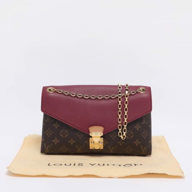 Pre Owned Louis Vuitton Aurore Monogram Canvas and Leather Pallas Chain Bag