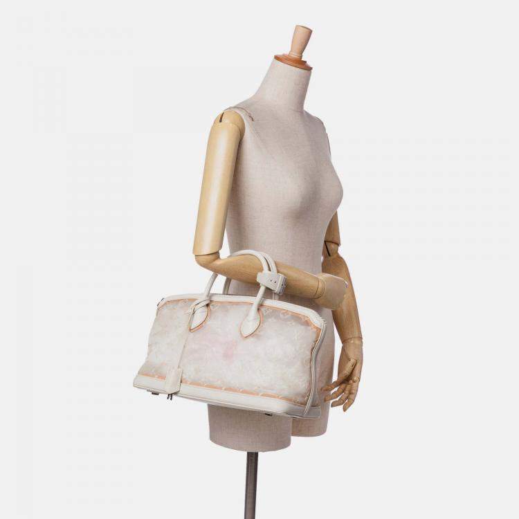 Pre Owned Louis Vuitton White Monogram Transparence Lockit East-West