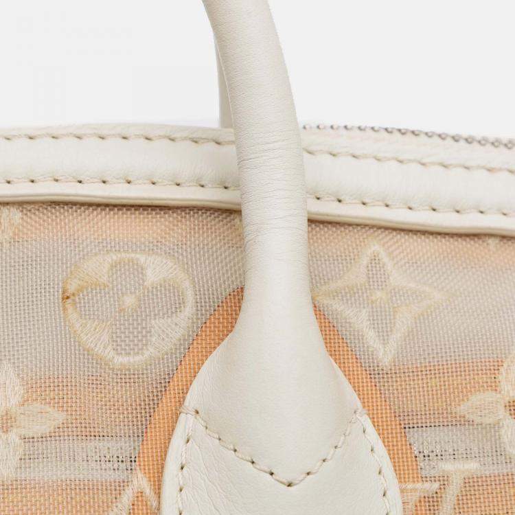 Pre Owned Louis Vuitton White Monogram Transparence Lockit East-West