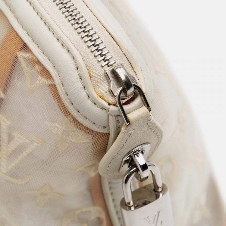 Pre Owned Louis Vuitton White Monogram Transparence Lockit East-West