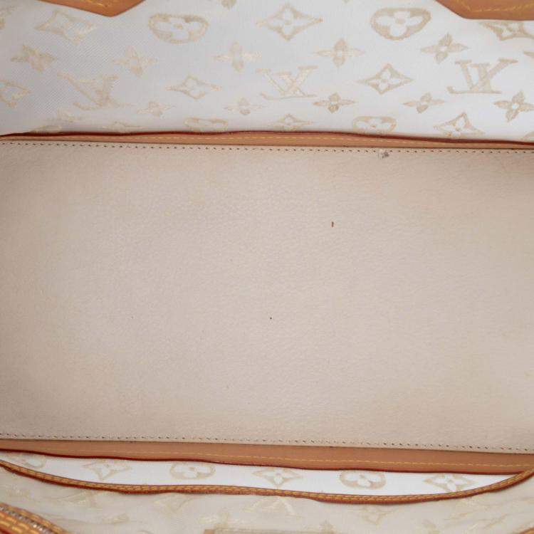 Pre Owned Louis Vuitton White Monogram Transparence Lockit East-West