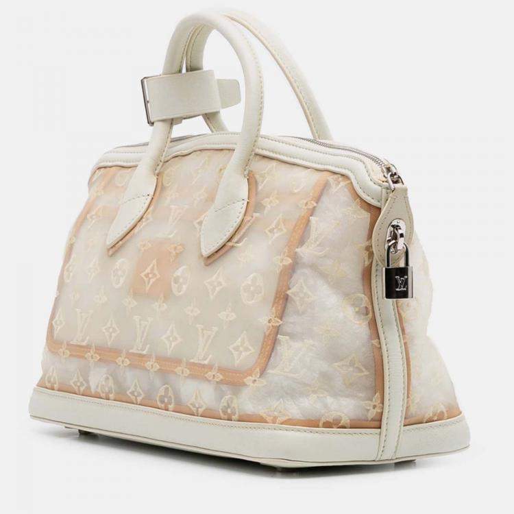 Pre Owned Louis Vuitton White Monogram Transparence Lockit East-West