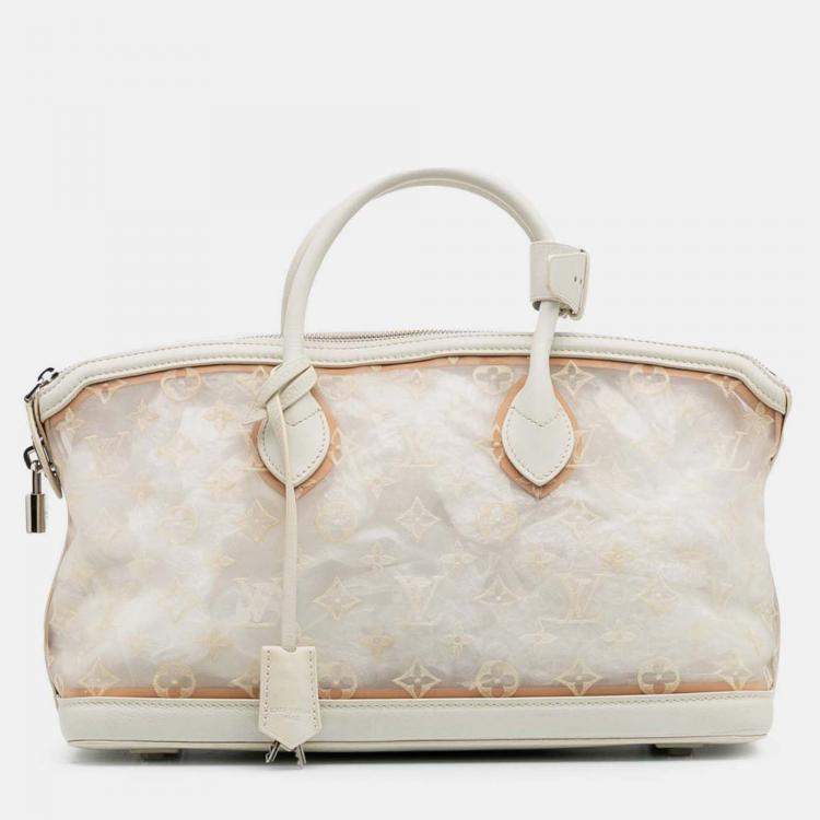 Pre Owned Louis Vuitton White Monogram Transparence Lockit East-West