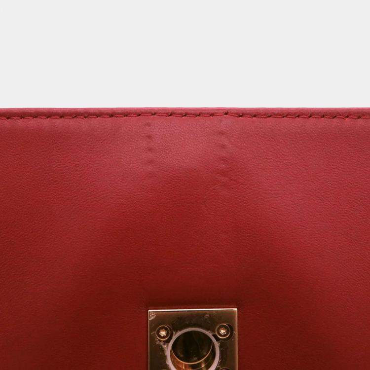 Pre Owned Louis Vuitton Rendezvous Red Leather Shoulder Bag