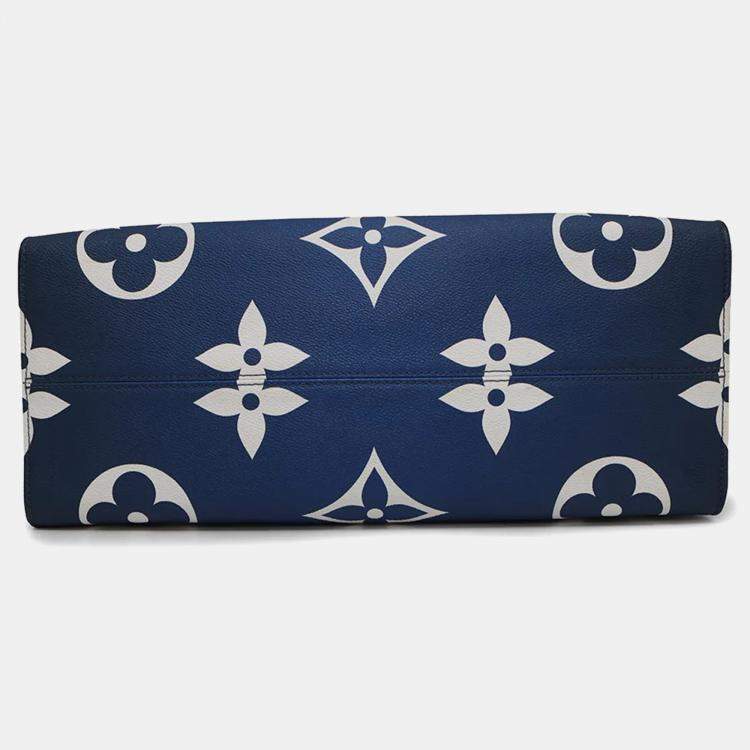 Pre Owned Louis Vuitton OnTheGo Blue Monogram LV Escale Size GM
