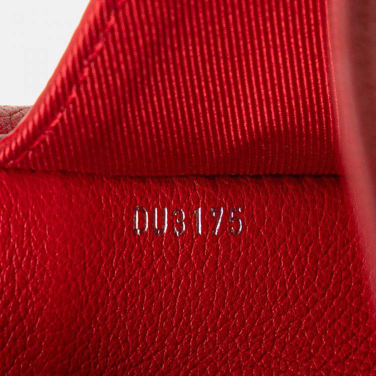 Pre Owned Louis Vuitton Red Calf Leather Lockme II BB