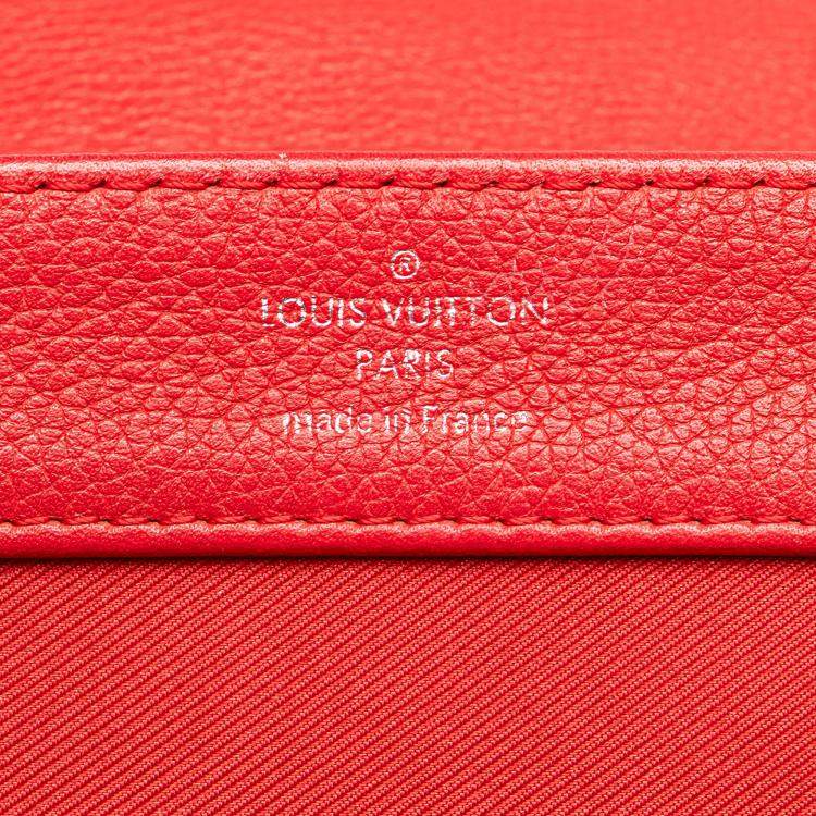 Pre Owned Louis Vuitton Red Calf Leather Lockme II BB