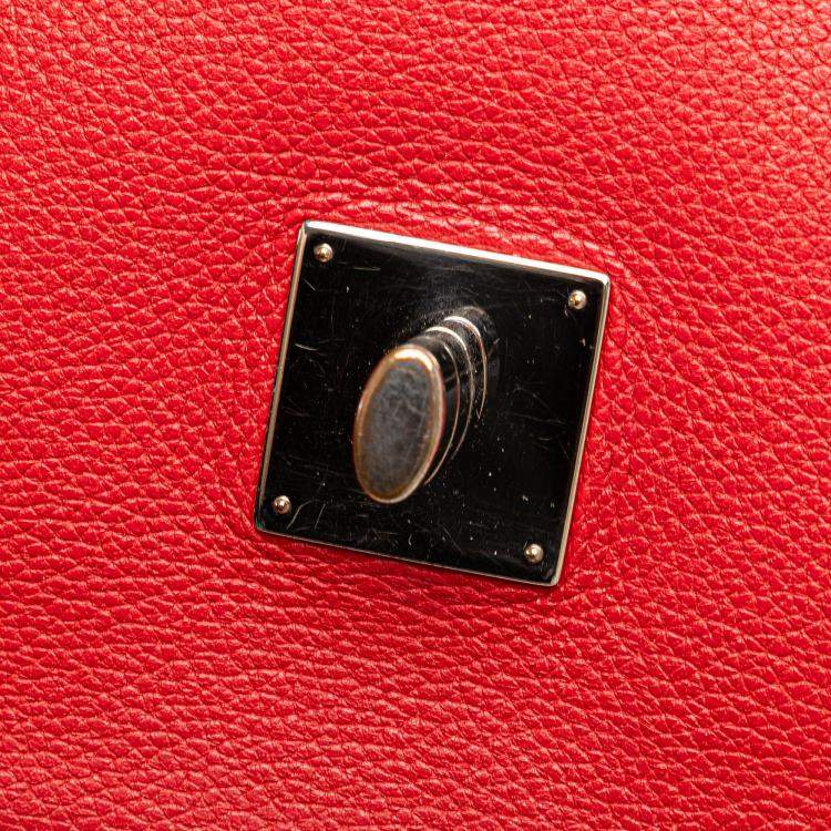 Pre Owned Louis Vuitton Red Calf Leather Lockme II BB