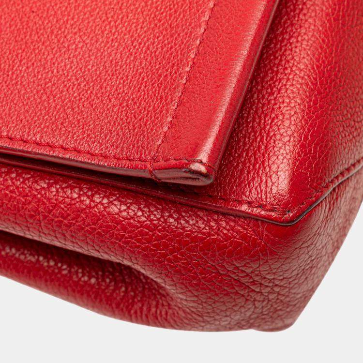 Pre Owned Louis Vuitton Red Calf Leather Lockme II BB