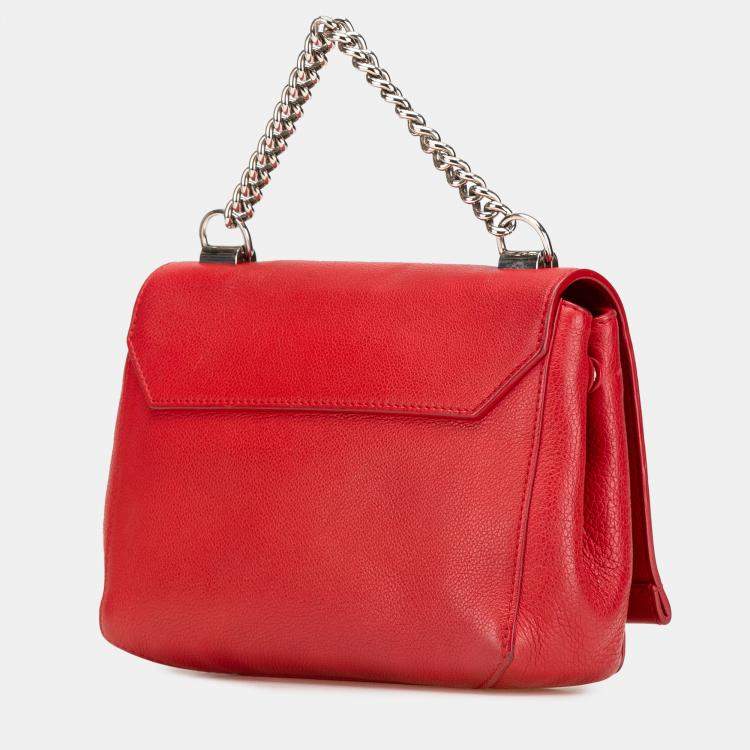 Pre Owned Louis Vuitton Red Calf Leather Lockme II BB