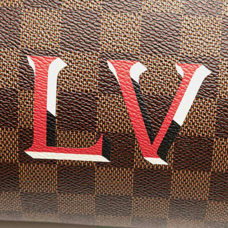 Pre Owned Louis Vuitton Brown/Red Damier Ebene Beaubourg MM Bag