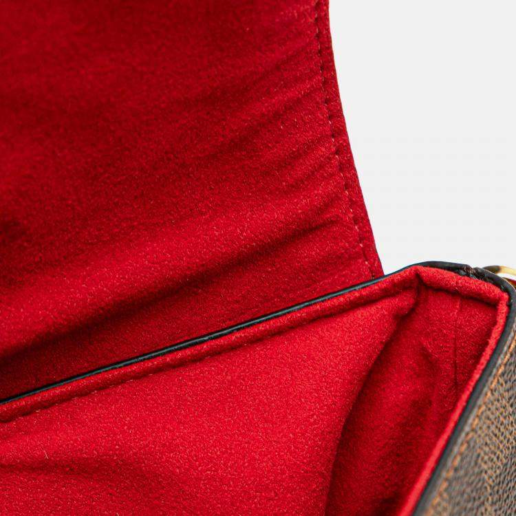 Pre Owned Louis Vuitton Brown/Red Damier Ebene Beaubourg MM Bag