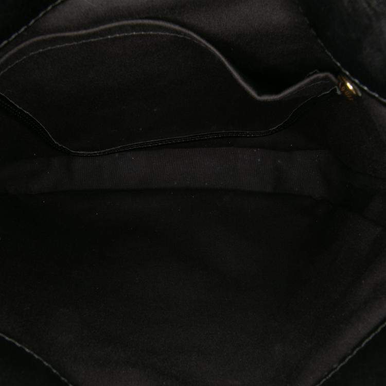 Pre Owned Louis Vuitton Black Grey Quilted Monogram Denim Musette