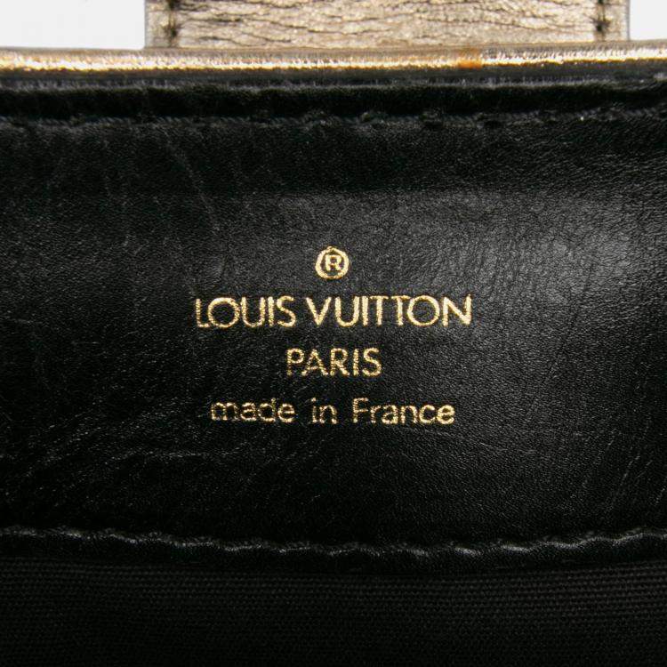 Pre Owned Louis Vuitton Black Grey Quilted Monogram Denim Musette