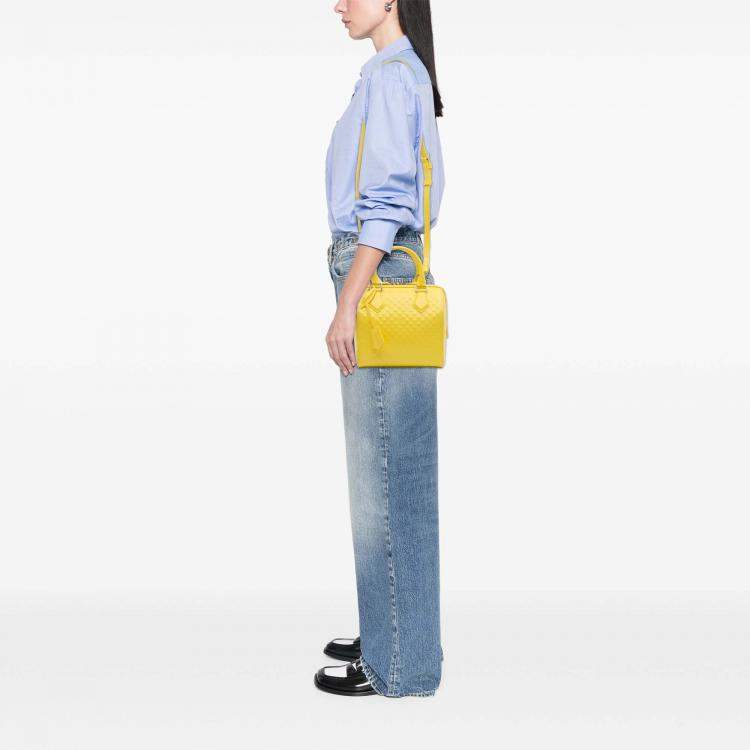 Pre Owned Louis Vuitton Yellow Damier Facette Speedy Cube PM Bag