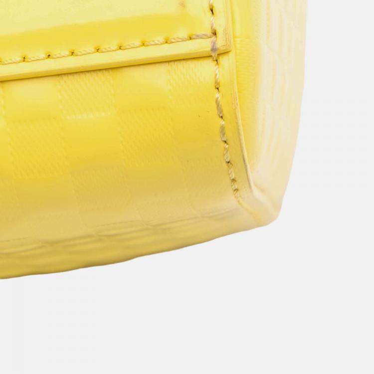 Pre Owned Louis Vuitton Yellow Damier Facette Speedy Cube PM Bag