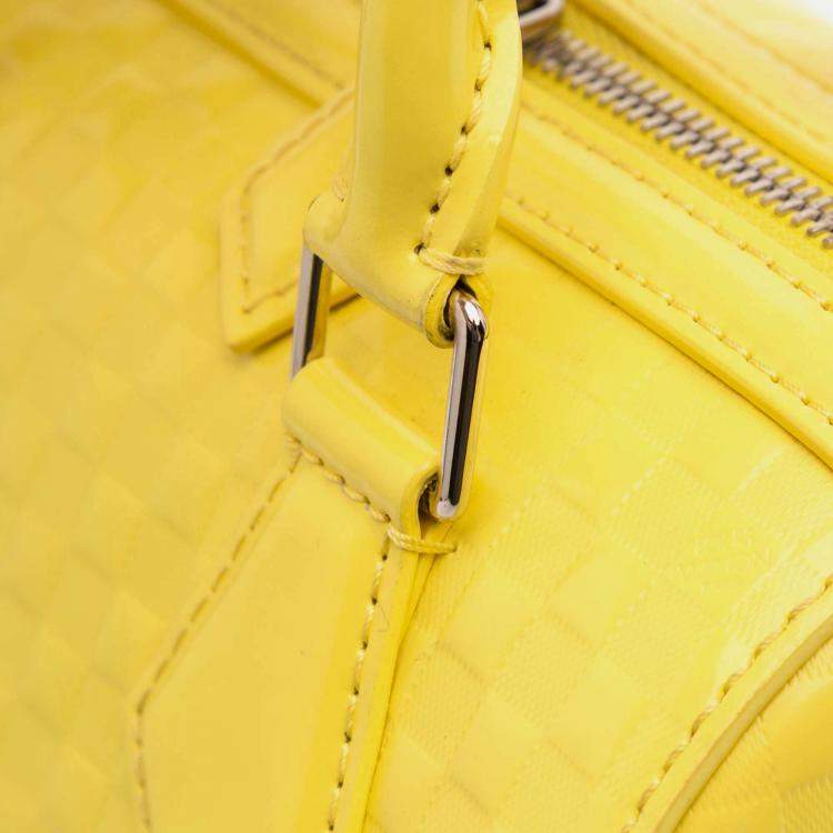 Pre Owned Louis Vuitton Yellow Damier Facette Speedy Cube PM Bag