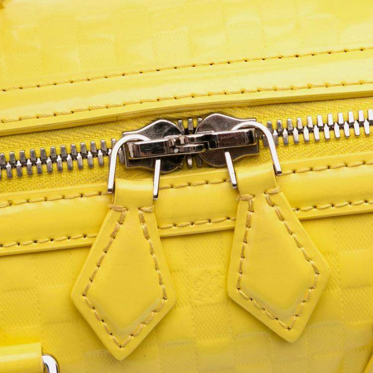 Pre Owned Louis Vuitton Yellow Damier Facette Speedy Cube PM Bag