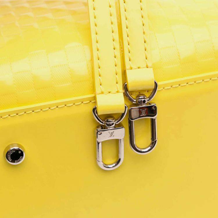 Pre Owned Louis Vuitton Yellow Damier Facette Speedy Cube PM Bag