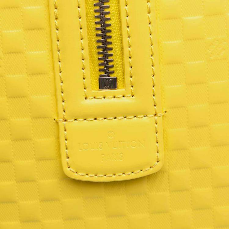 Pre Owned Louis Vuitton Yellow Damier Facette Speedy Cube PM Bag