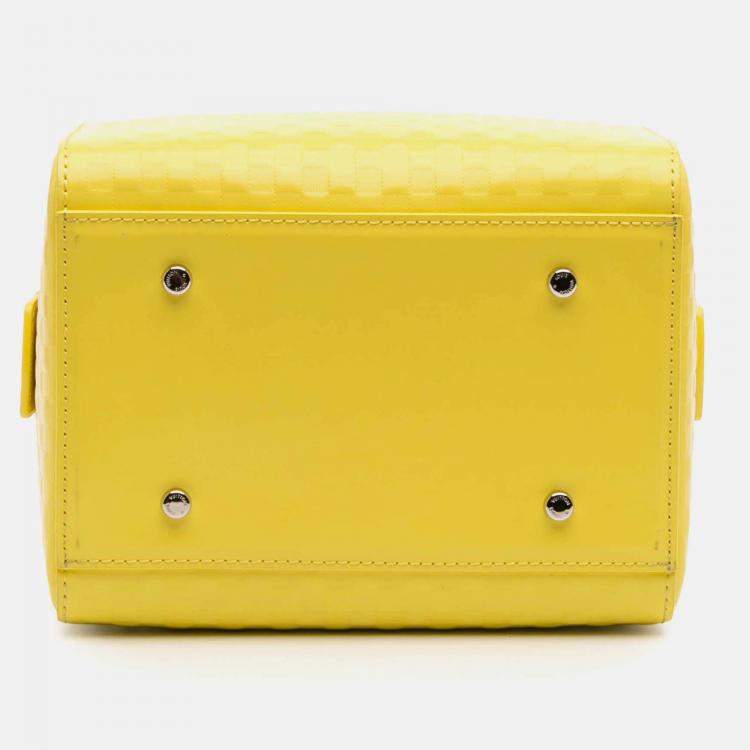 Pre Owned Louis Vuitton Yellow Damier Facette Speedy Cube PM Bag