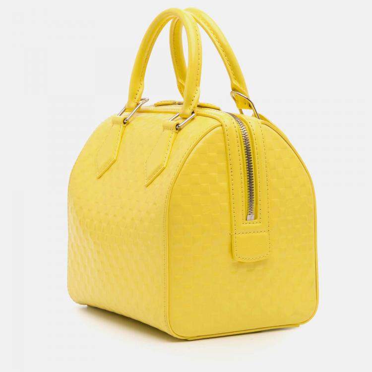 Pre Owned Louis Vuitton Yellow Damier Facette Speedy Cube PM Bag