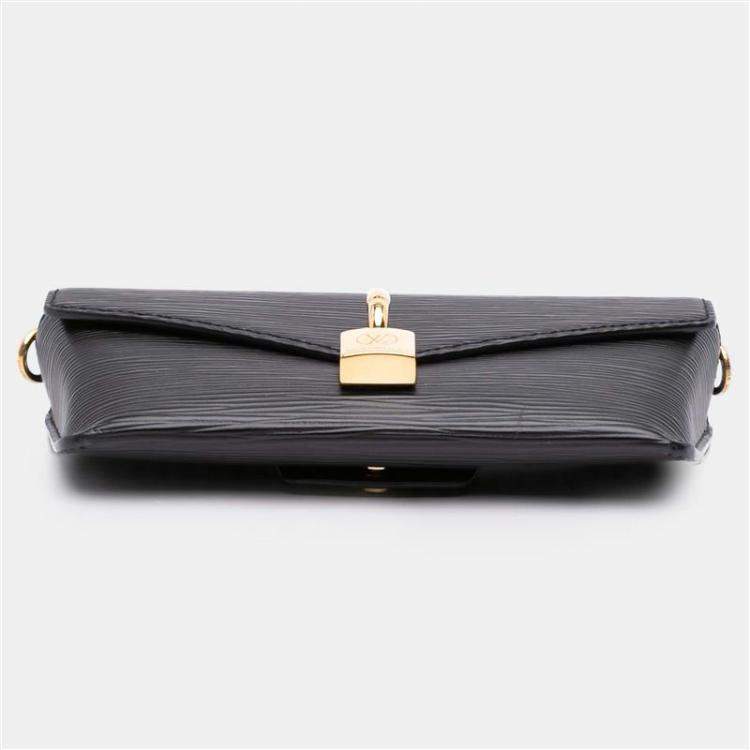 Pre Owned Louis Vuitton Black Epi Padlock On Strap