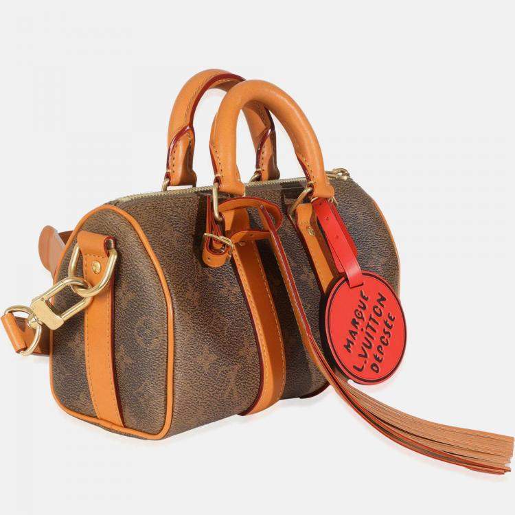 Pre Owned Louis Vuitton Monogram Dust Canvas Keepall Bandouliere 25