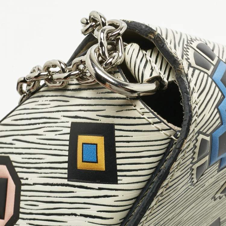 Pre Owned Louis Vuitton White/Black Epi Leather Azteque Twist MM Bag