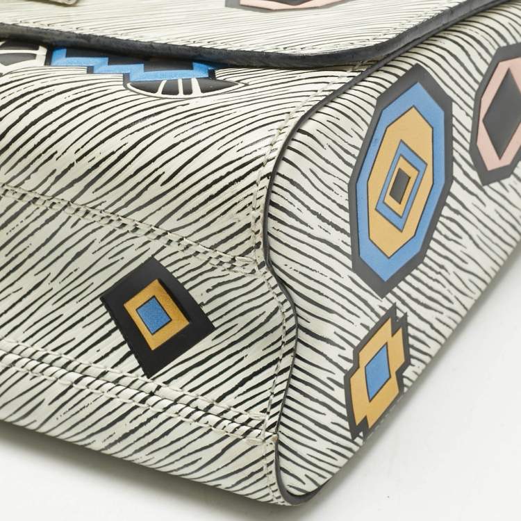 Pre Owned Louis Vuitton White/Black Epi Leather Azteque Twist MM Bag