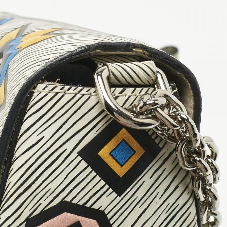Pre Owned Louis Vuitton White/Black Epi Leather Azteque Twist MM Bag