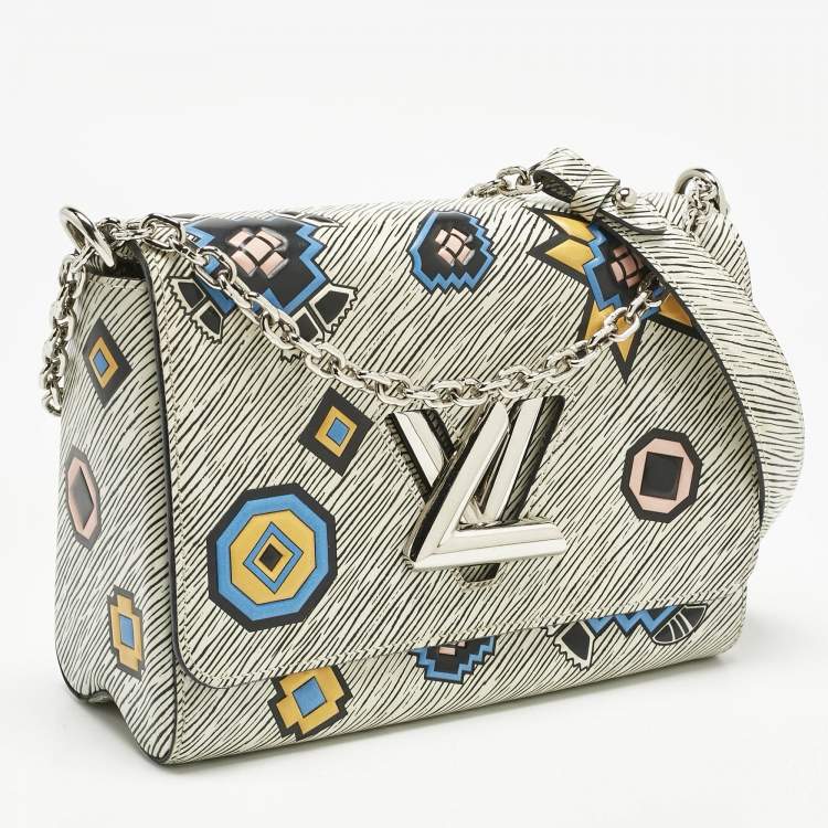 Pre Owned Louis Vuitton White/Black Epi Leather Azteque Twist MM Bag