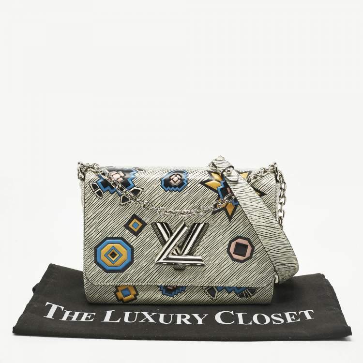 Pre Owned Louis Vuitton White/Black Epi Leather Azteque Twist MM Bag