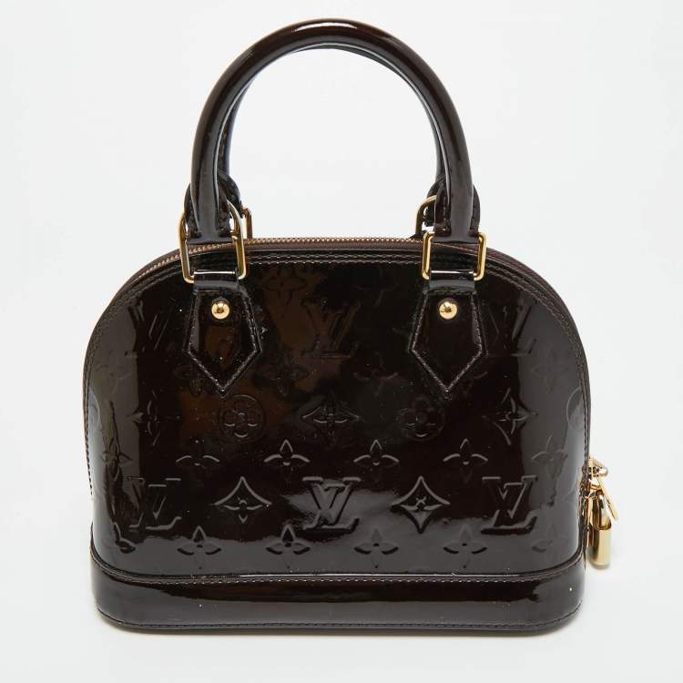Pre Owned Louis Vuitton Amarante Monogram Vernis Alma BB Bag