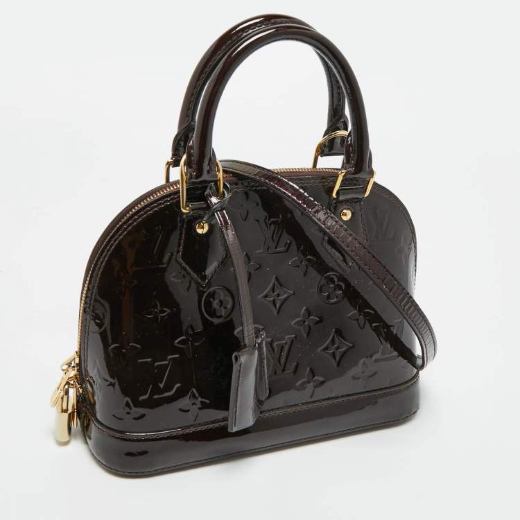 Pre Owned Louis Vuitton Amarante Monogram Vernis Alma BB Bag