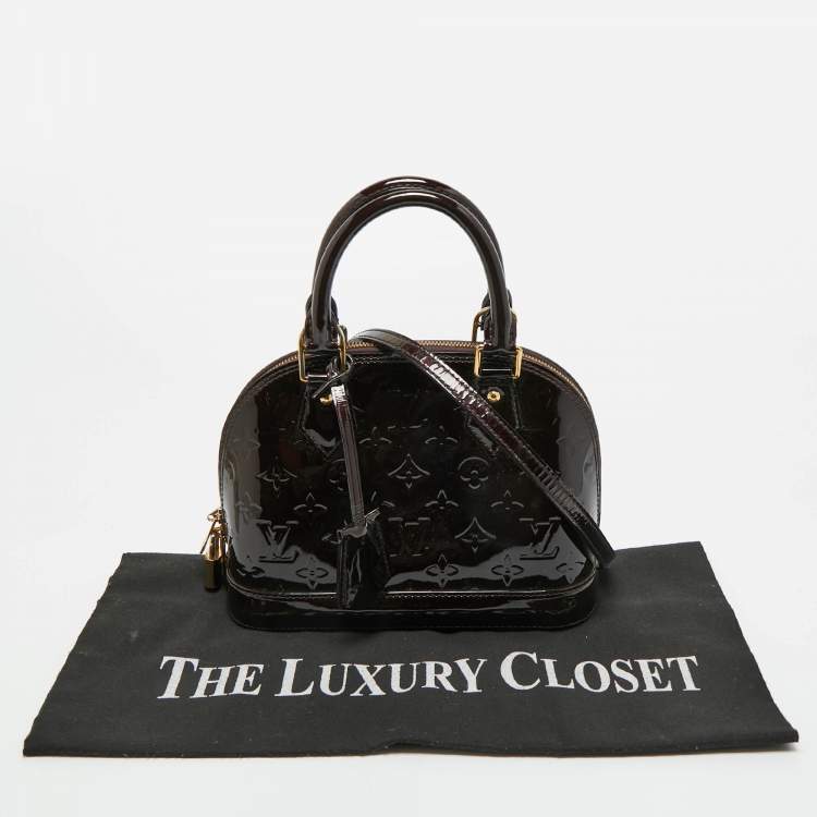 Pre Owned Louis Vuitton Amarante Monogram Vernis Alma BB Bag
