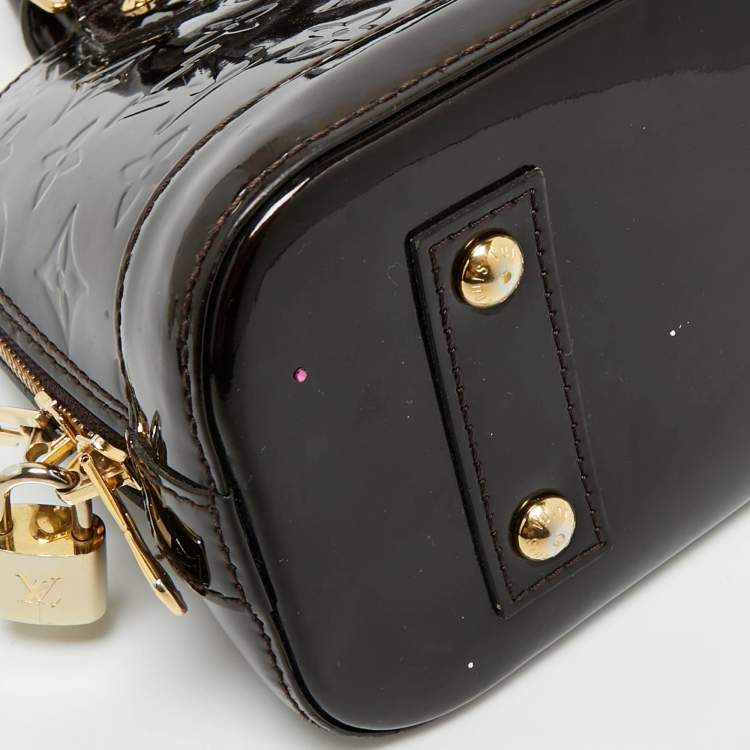 Pre Owned Louis Vuitton Amarante Monogram Vernis Alma BB Bag