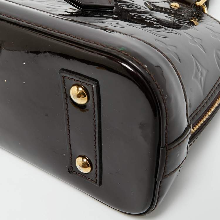 Pre Owned Louis Vuitton Amarante Monogram Vernis Alma BB Bag