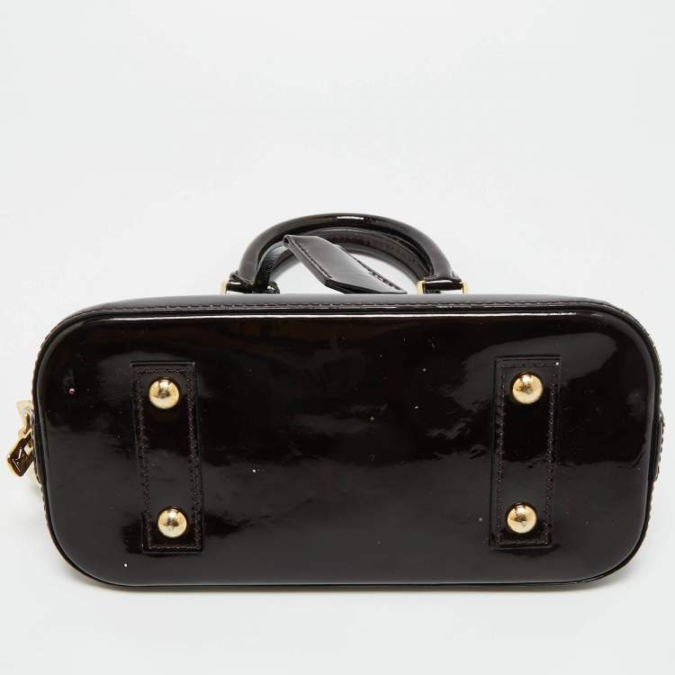 Pre Owned Louis Vuitton Amarante Monogram Vernis Alma BB Bag