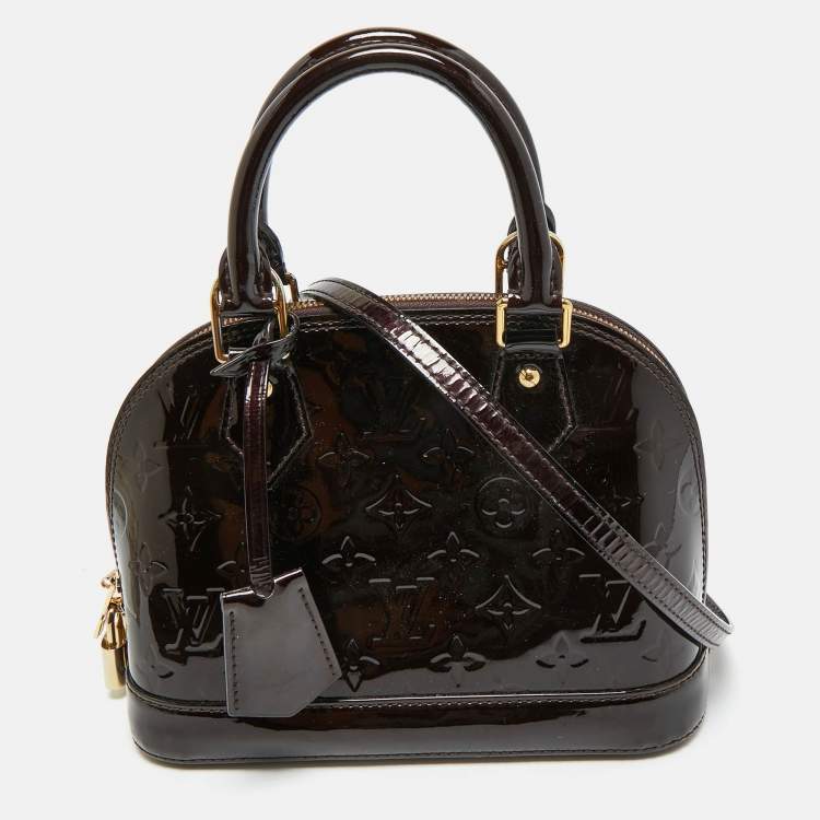 Pre Owned Louis Vuitton Amarante Monogram Vernis Alma BB Bag