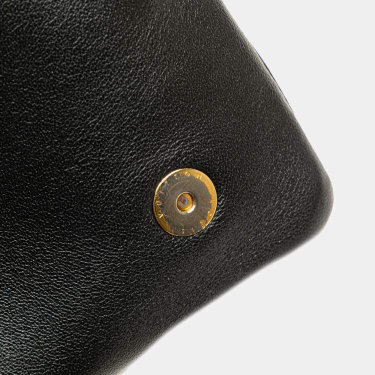 Pre Owned Louis Vuitton Black Monogram Embossed Pochette Coussin